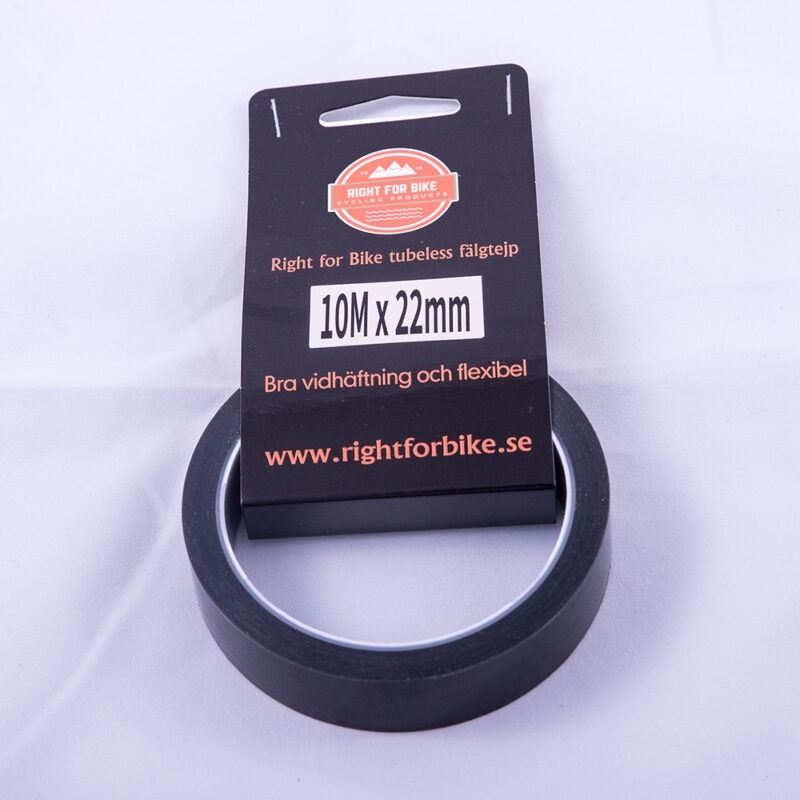 22 mm svart Fälgtejp för tublösa däck