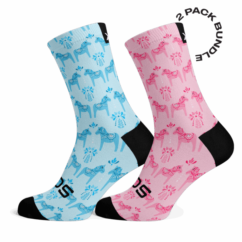 Sox Dalahäst Ljusblå & Rosa kids pack