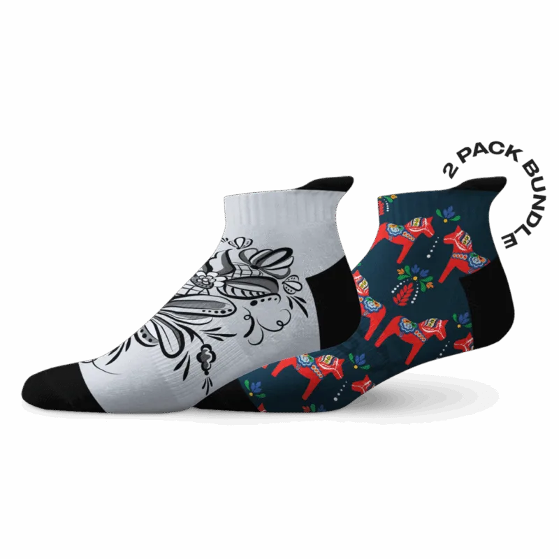 Kurbits & Dalahäst 2-pack Korta Strumpor