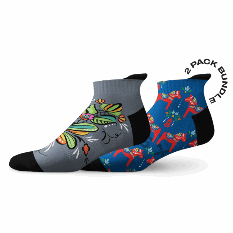 Sox Grå Kurbits & Dalahäst blå tab combo
