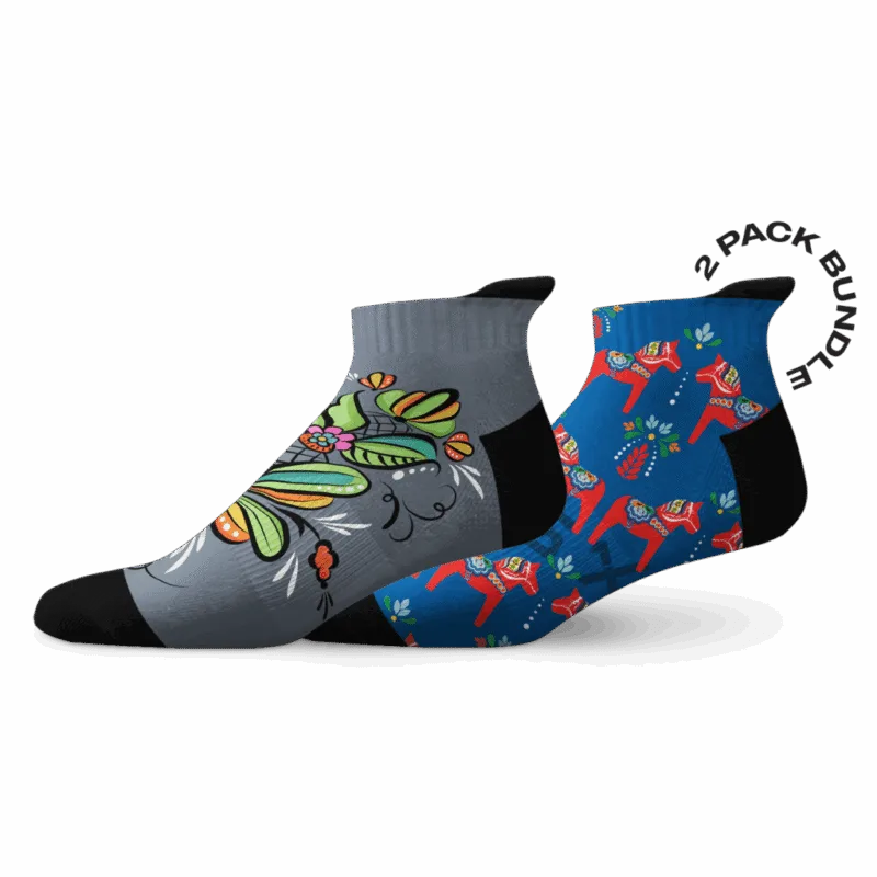 Kurbits & Dalahäst 2-pack Korta Strumpor