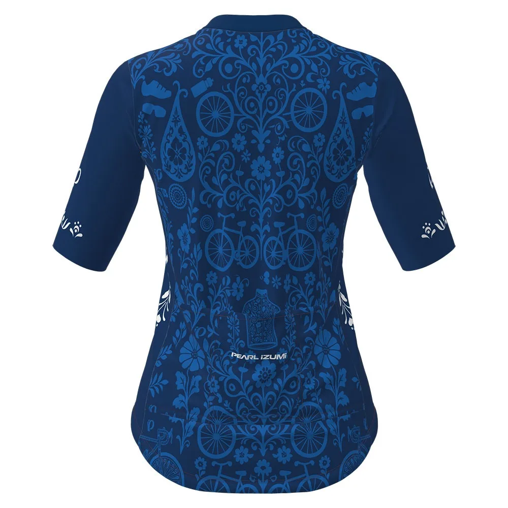 Pearl Izumi Kurbitsblå kortärmad cykelcykeltröja, dam - Bild 2