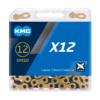 KMC Cykelkedja X12 Ti-N Gold/Black waxed