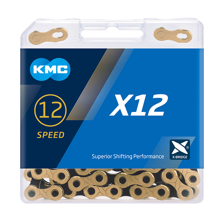 KMC Cykelkedja X12 Ti-N Gold/Black waxed