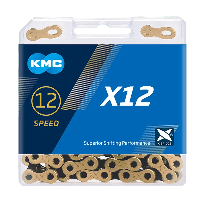 KMC Cykelkedja X12 Ti-N Gold/Black waxed