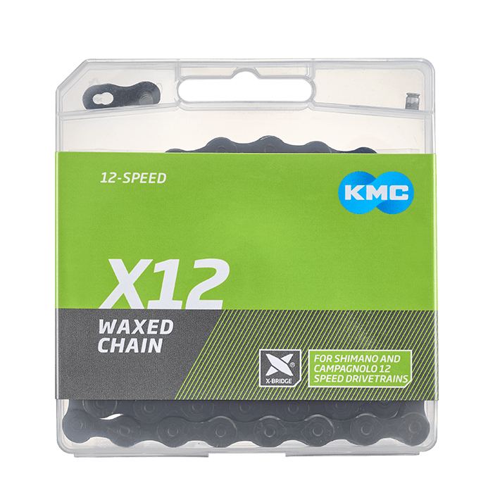 KMC Cykelkedja X12 waxed Black tech Shimano