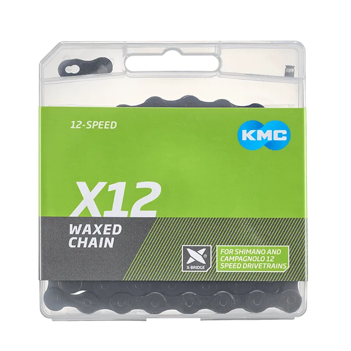 KMC Cykelkedja X12 waxed Black tech Shimano